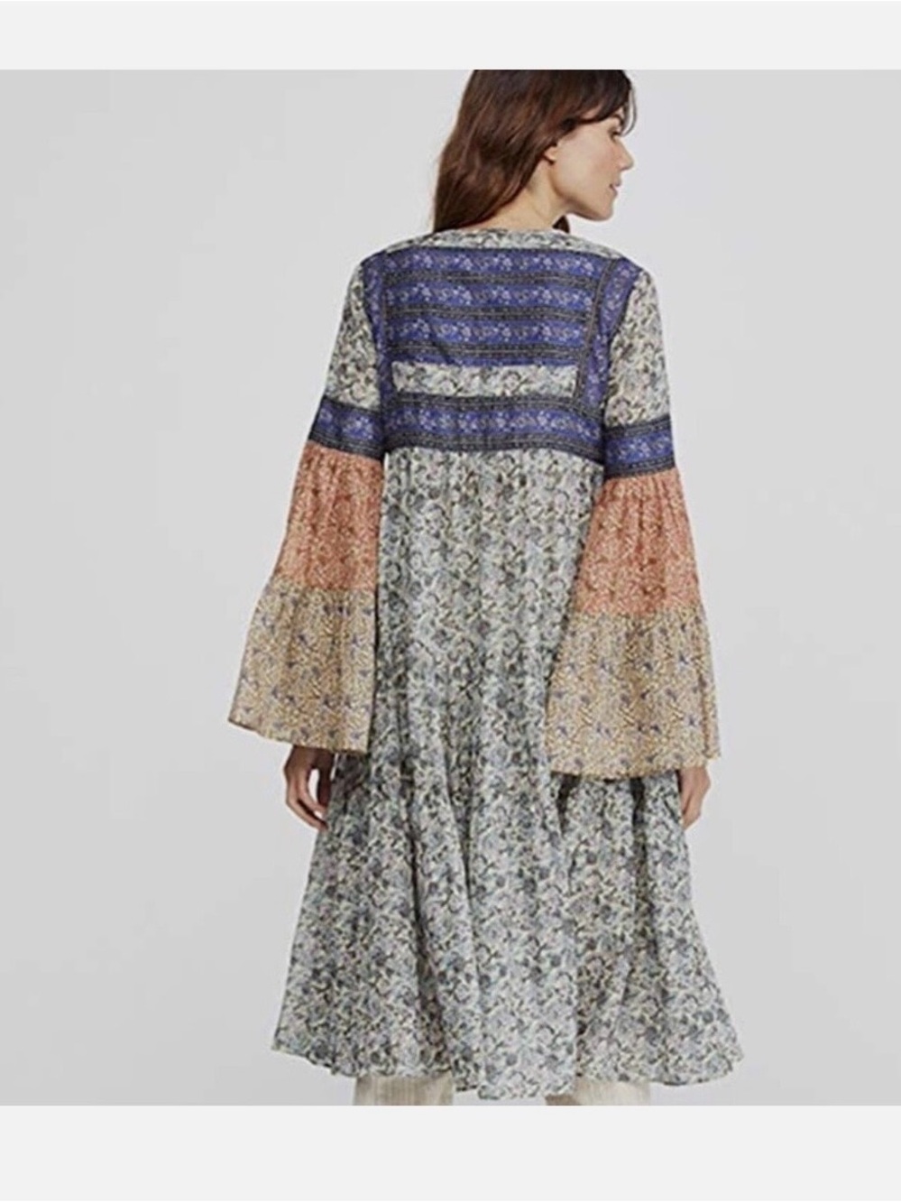 Free People Music of the Night Boho Maxi Kimono Dress XS - Picture 2 of 8